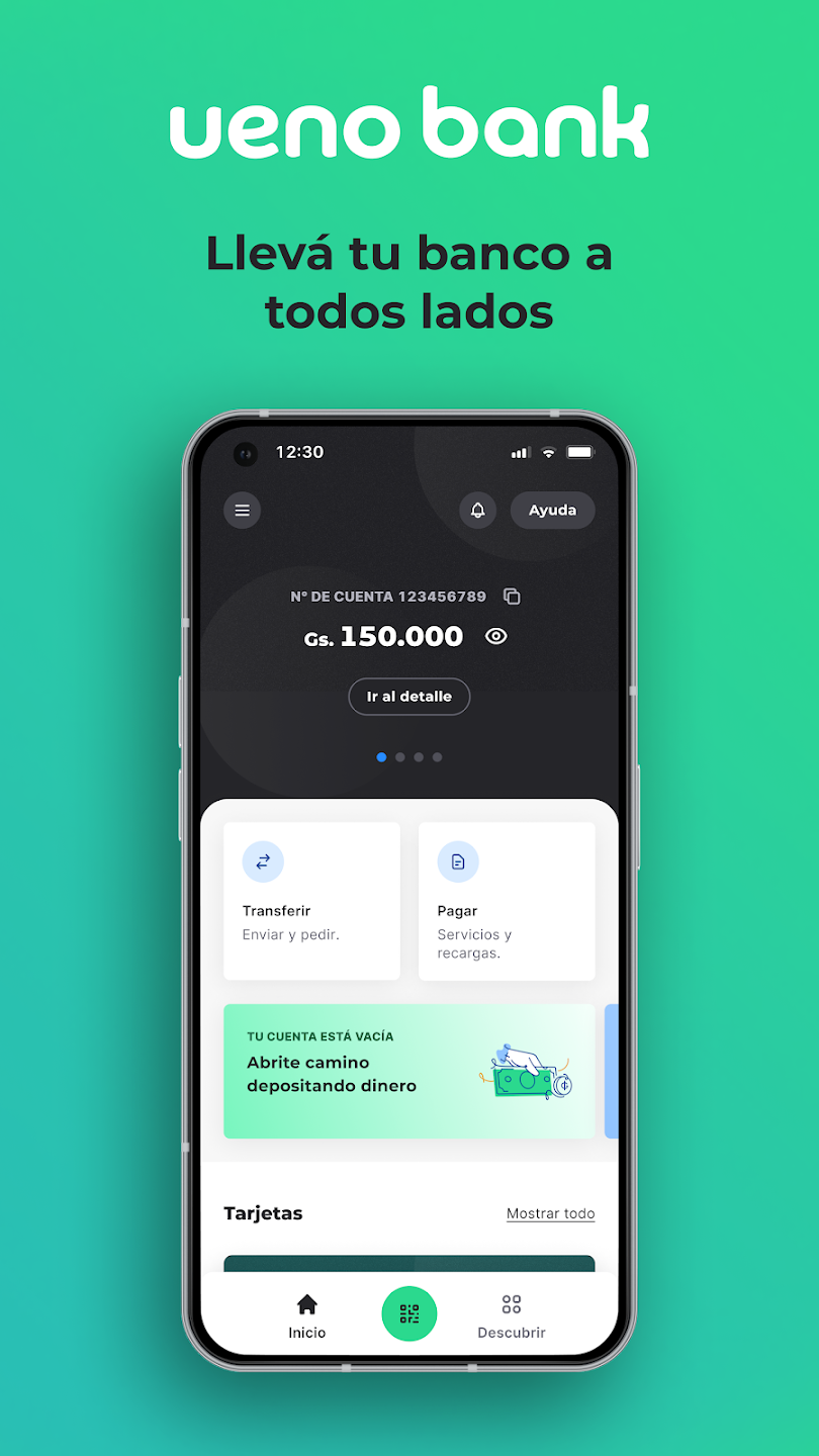 Captura de la app de Ueno Bank